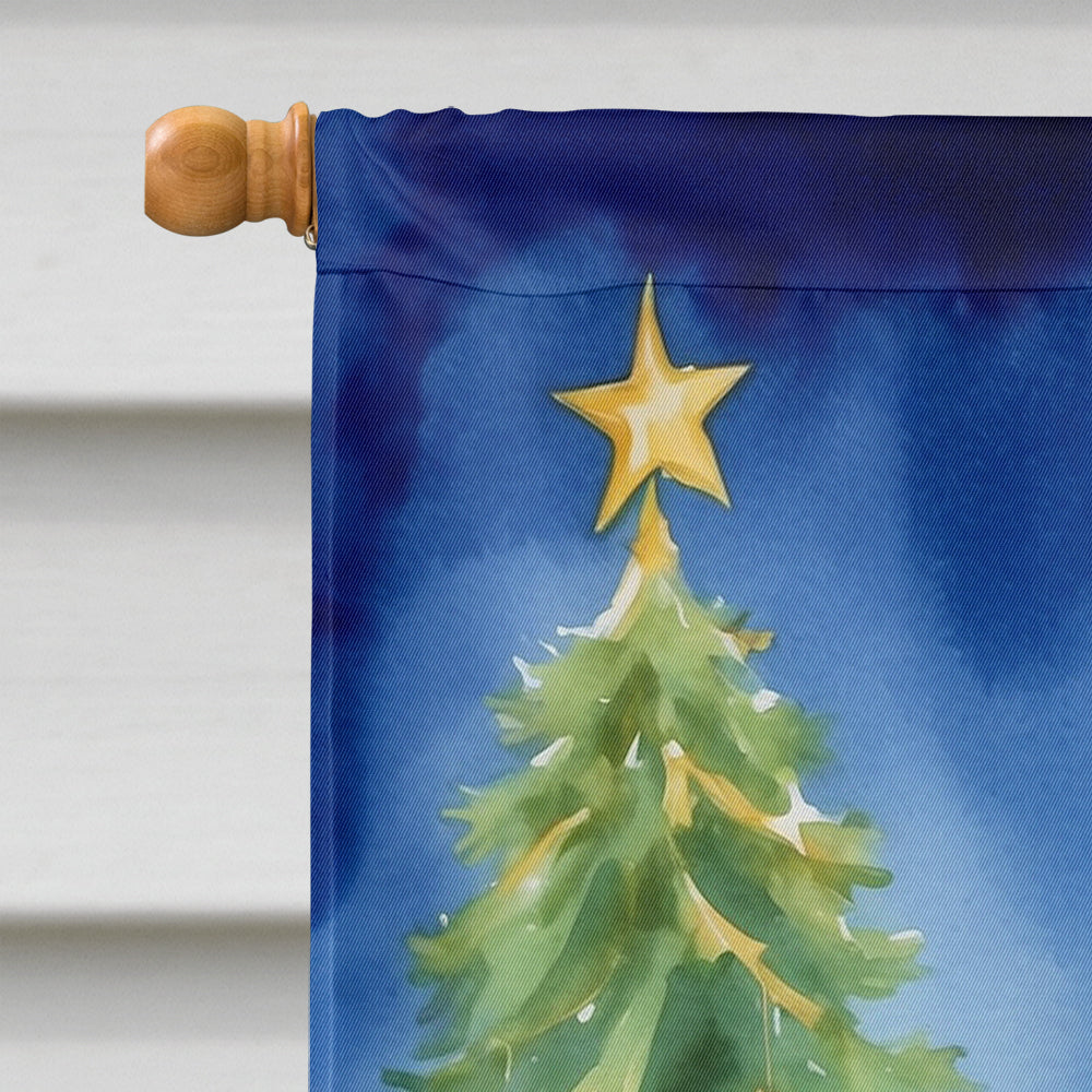 Scottish Terrier Christmas Reindeer House Flag 28x40 Porch Sleeve Pole Decorative Outside Yard Banner Artwork Wall Hanging, Polyester