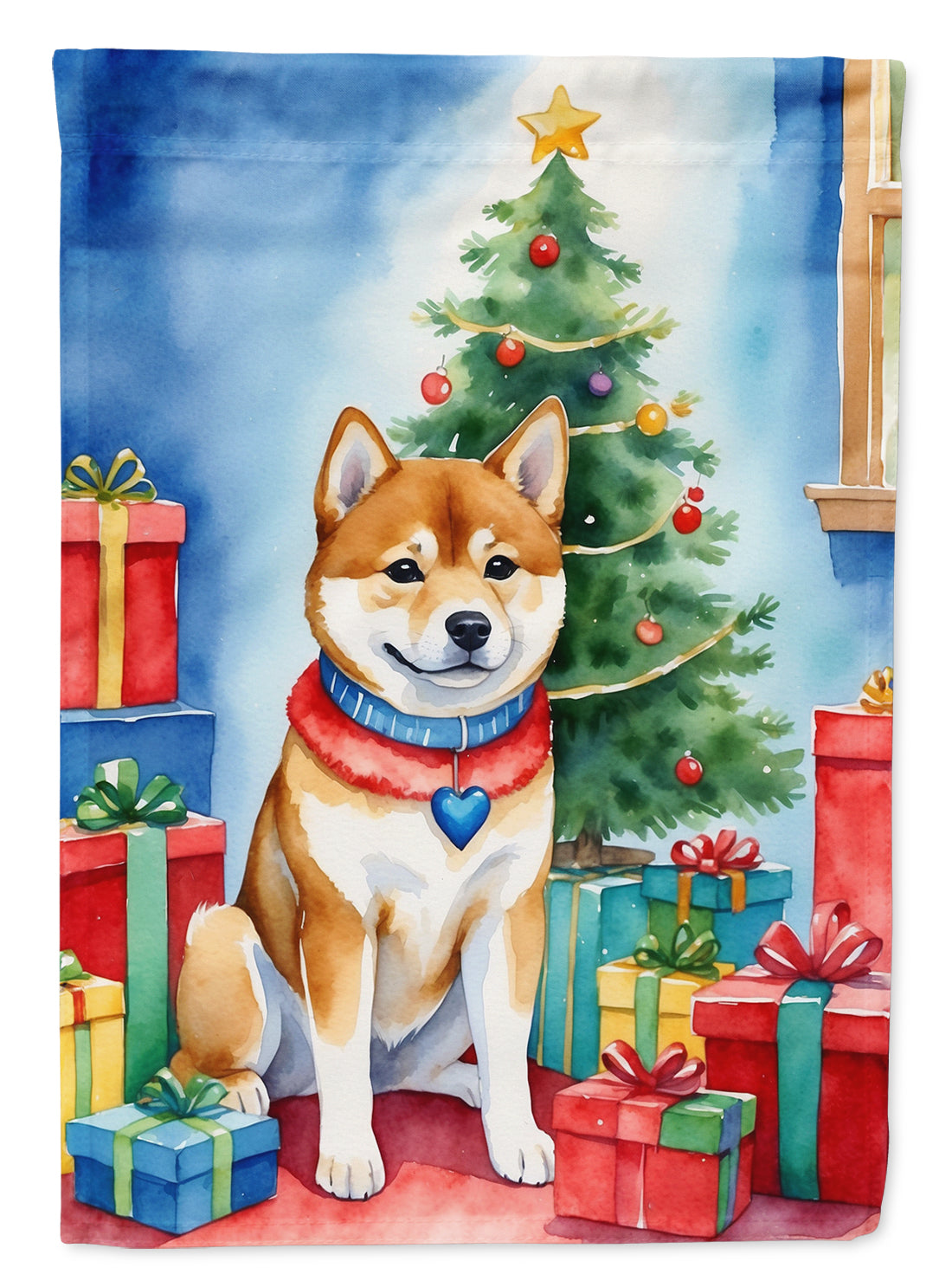 Shiba Inu Christmas Reindeer Garden Flag Mailbox Decorative Yard Banner Outside Patio Artwork for Flower Beds, Garden Size, Multicolor