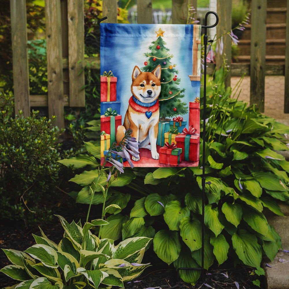 Shiba Inu Christmas Reindeer Garden Flag Mailbox Decorative Yard Banner Outside Patio Artwork for Flower Beds, Garden Size, Multicolor