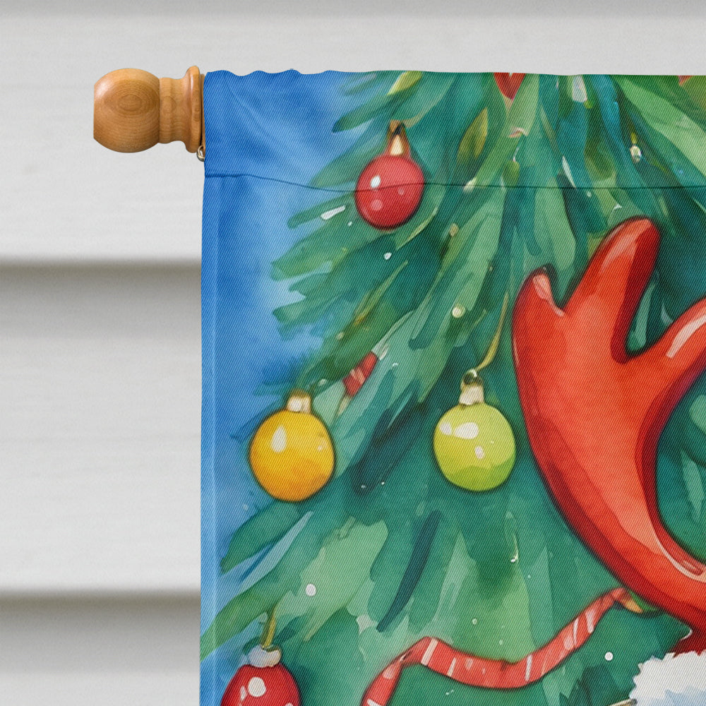 Shih Tzu Christmas Reindeer House Flag 28x40 Porch Sleeve Pole Decorative Outside Yard Banner Artwork Wall Hanging, Polyester