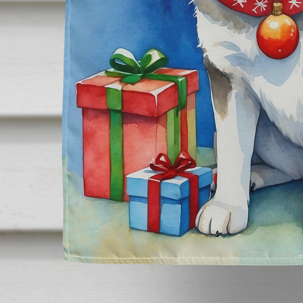 Siberian Husky Christmas Reindeer House Flag 28x40 Porch Sleeve Pole Decorative Outside Yard Banner Artwork Wall Hanging, Polyester