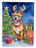 Staffordshire Bull Terrier Christmas Reindeer Garden Flag Mailbox Decorative Yard Banner Outside Patio Artwork for Flower Beds, Garden Size, Multicolor