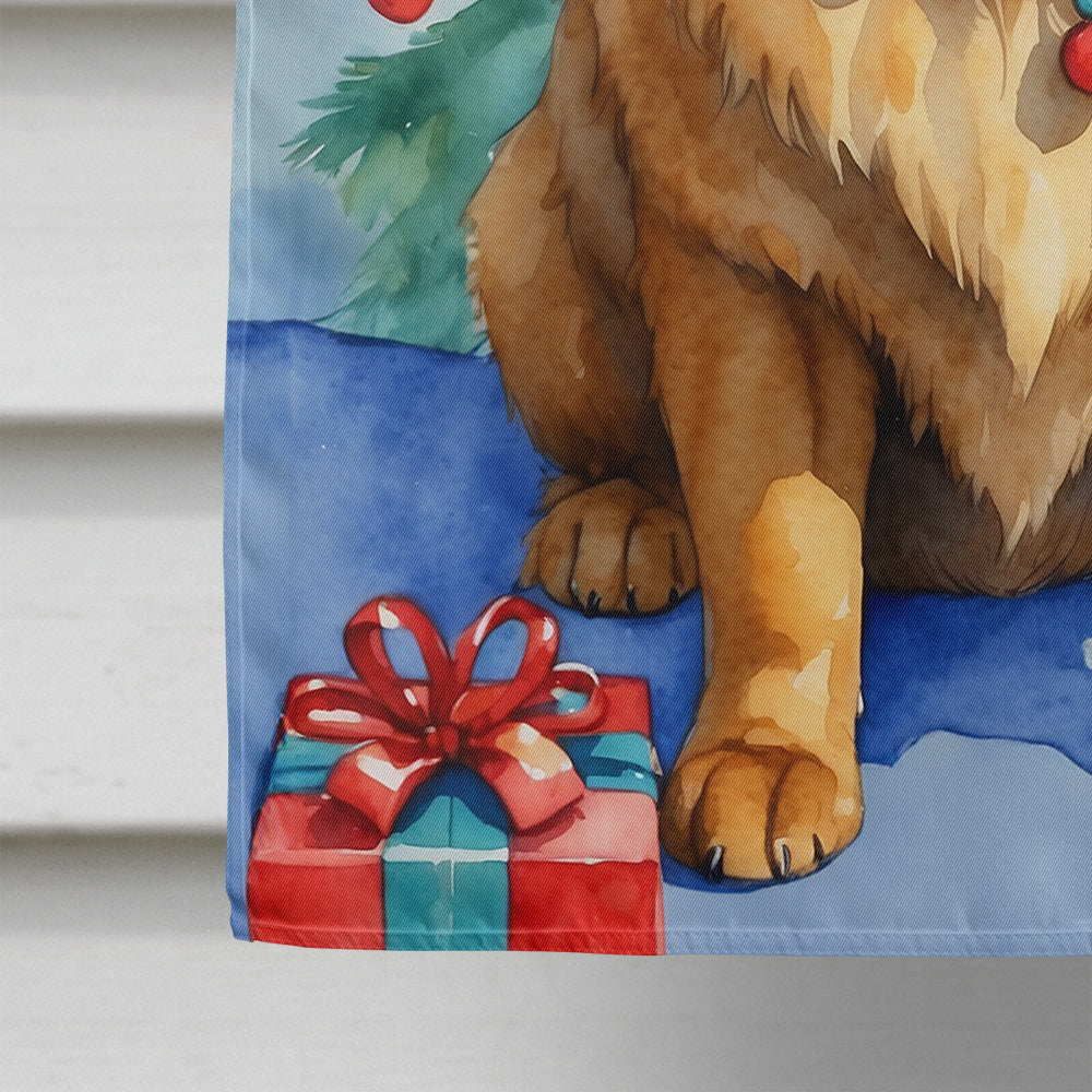 Tibetan Mastiff Christmas Reindeer House Flag 28x40 Porch Sleeve Pole Decorative Outside Yard Banner Artwork Wall Hanging, Polyester