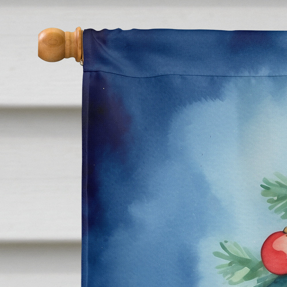 Tibetan Spaniel Christmas Reindeer House Flag 28x40 Porch Sleeve Pole Decorative Outside Yard Banner Artwork Wall Hanging, Polyester