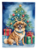 Tibetan Spaniel Christmas Reindeer Garden Flag Mailbox Decorative Yard Banner Outside Patio Artwork for Flower Beds, Garden Size, Multicolor