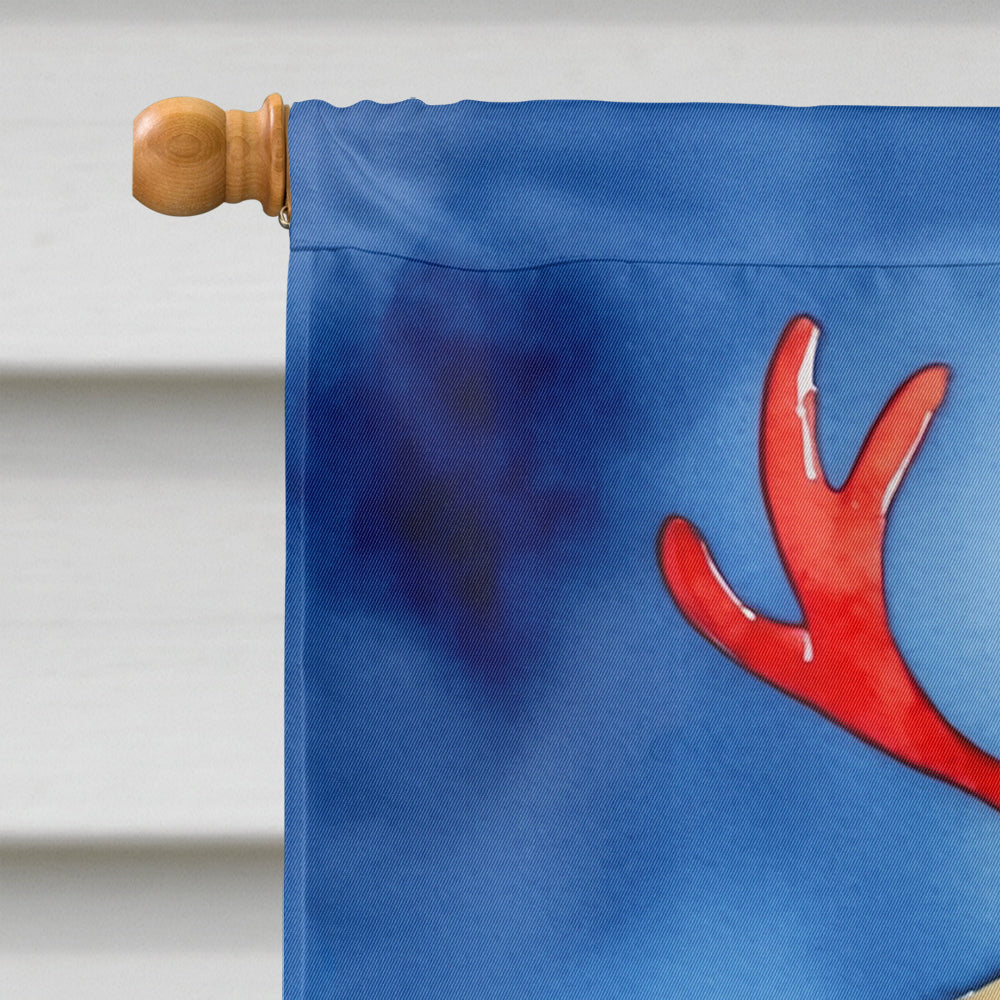 Wheaten Terrier Christmas Reindeer House Flag 28x40 Porch Sleeve Pole Decorative Outside Yard Banner Artwork Wall Hanging, Polyester