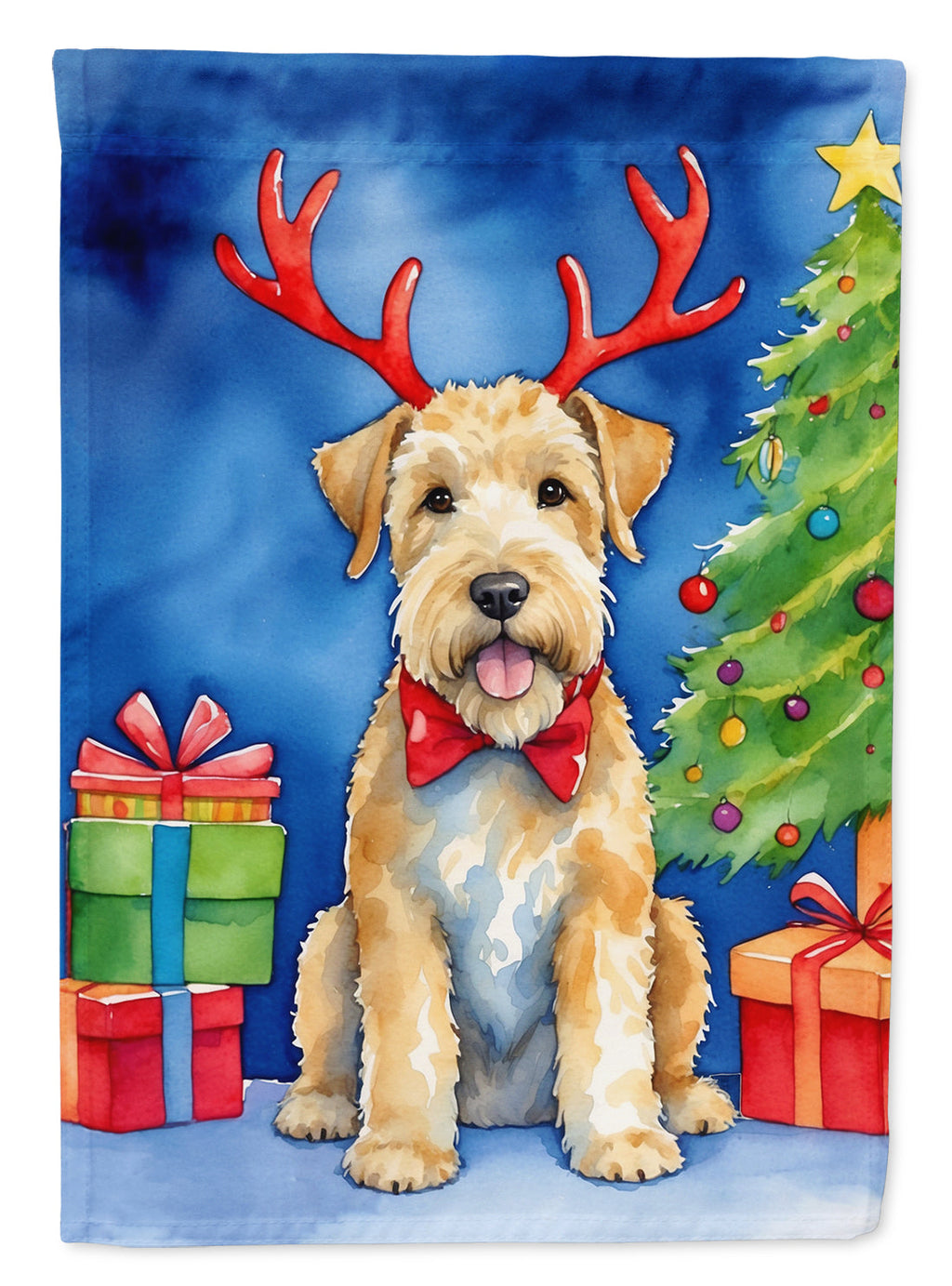 Wheaten Terrier Christmas Reindeer Garden Flag Mailbox Decorative Yard Banner Outside Patio Artwork for Flower Beds, Garden Size, Multicolor