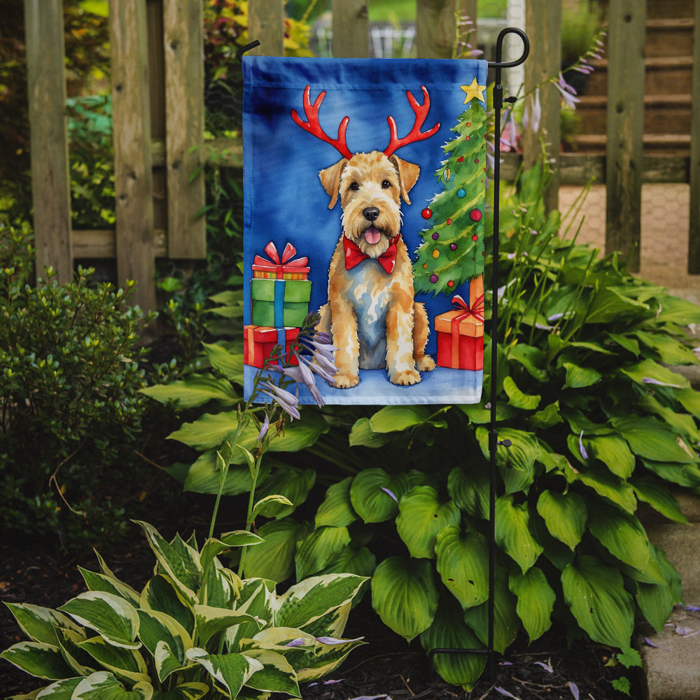 Wheaten Terrier Christmas Reindeer Garden Flag Mailbox Decorative Yard Banner Outside Patio Artwork for Flower Beds, Garden Size, Multicolor