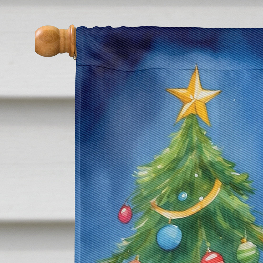 Wirehaired Pointing Griffon Christmas Reindeer House Flag 28x40 Porch Sleeve Pole Decorative Outside Yard Banner Artwork Wall Hanging, Polyester