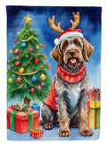 Wirehaired Pointing Griffon Christmas Reindeer Garden Flag Mailbox Decorative Yard Banner Outside Patio Artwork for Flower Beds, Garden Size, Multicolor