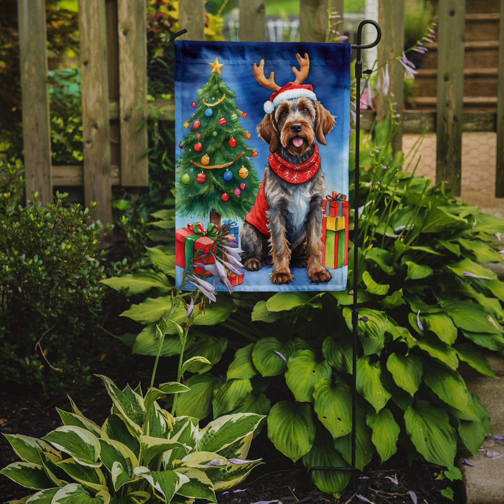 Wirehaired Pointing Griffon Christmas Reindeer Garden Flag Mailbox Decorative Yard Banner Outside Patio Artwork for Flower Beds, Garden Size, Multicolor