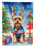 Yorkshire Terrier Yorkie Christmas Reindeer Garden Flag Mailbox Decorative Yard Banner Outside Patio Artwork for Flower Beds, Garden Size, Multicolor