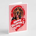 Bloodhound Happy Valentine's Day Greeting Cards Pack of 8 Blank Cards with Envelopes Whimsical A7 Size 5x7