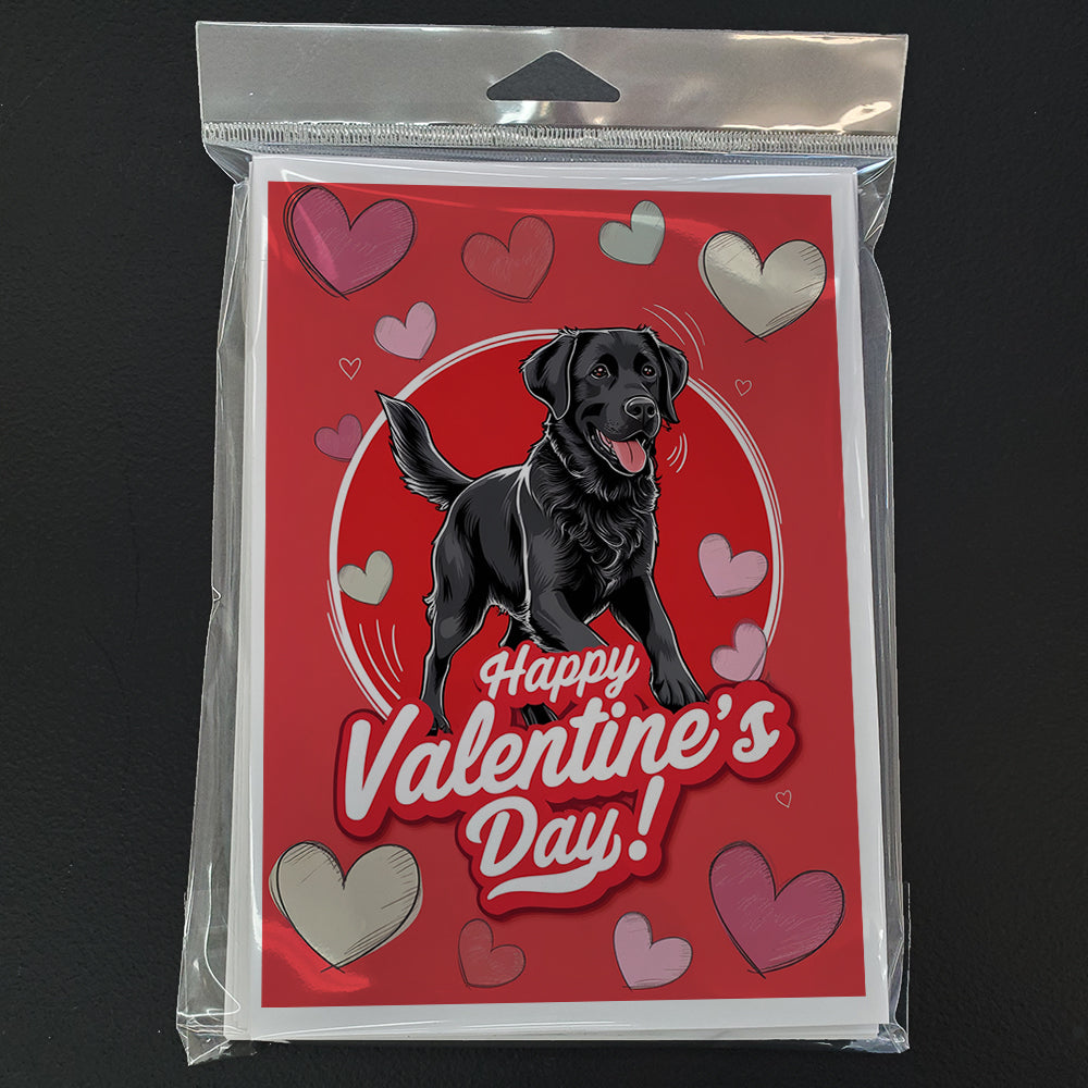 Black Labrador Retriever Happy Valentine's Day Greeting Cards Pack of 8 Blank Cards with Envelopes Whimsical A7 Size 5x7