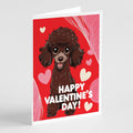 Chocolate Toy Poodle Happy Valentine's Day Greeting Cards Pack of 8 Blank Cards with Envelopes Whimsical A7 Size 5x7
