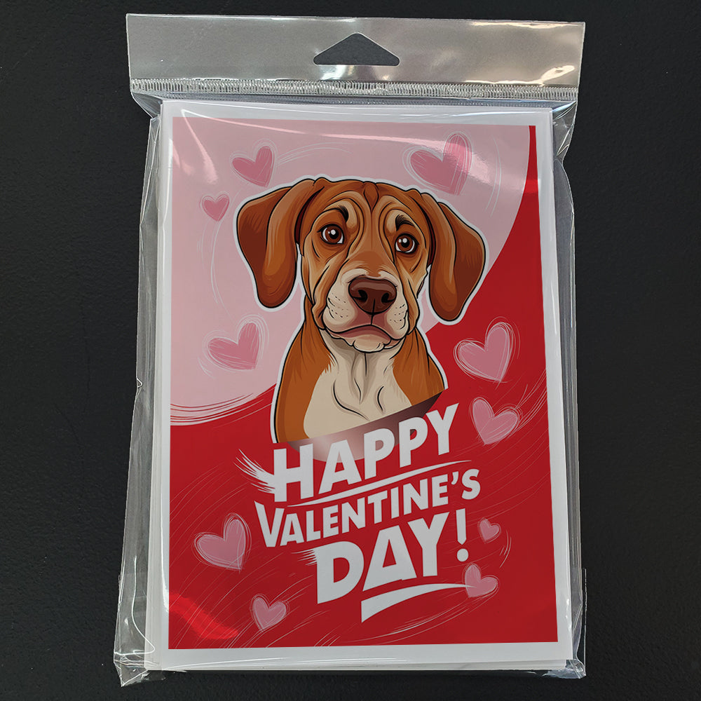 Rhodesian Ridgeback Happy Valentine's Day Greeting Cards Pack of 8 Blank Cards with Envelopes Whimsical A7 Size 5x7
