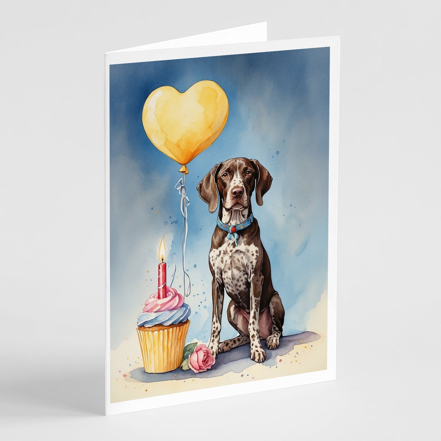 German Shorthaired Pointer Happy Birthday Greeting Cards Pack of 8 Blank Cards with Envelopes Whimsical A7 Size 5x7