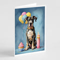 Great Dane Happy Birthday Greeting Cards Pack of 8 Blank Cards with Envelopes Whimsical A7 Size 5x7