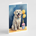 Great Pyrenees Happy Birthday Greeting Cards Pack of 8 Blank Cards with Envelopes Whimsical A7 Size 5x7