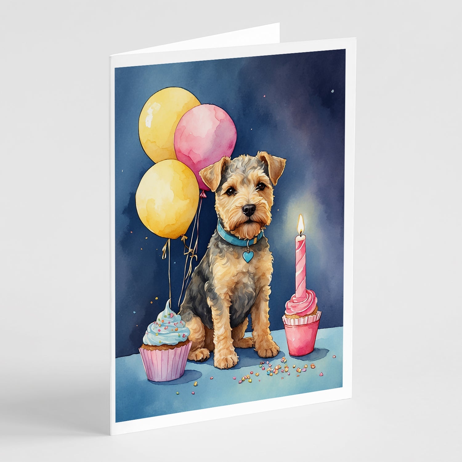 Lakeland Terrier Happy Birthday Greeting Cards Pack of 8 Blank Cards with Envelopes Whimsical A7 Size 5x7
