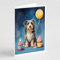 Bearded Collie Happy Birthday Greeting Cards Pack of 8 Blank Cards with Envelopes Whimsical A7 Size 5x7