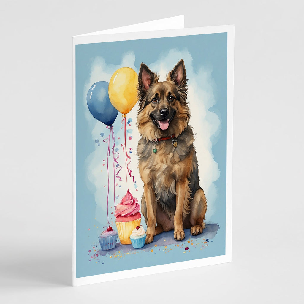 Belgian Tervuren Happy Birthday Greeting Cards Pack of 8 Blank Cards with Envelopes Whimsical A7 Size 5x7