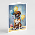Boxer Happy Birthday Greeting Cards Pack of 8 Blank Cards with Envelopes Whimsical A7 Size 5x7