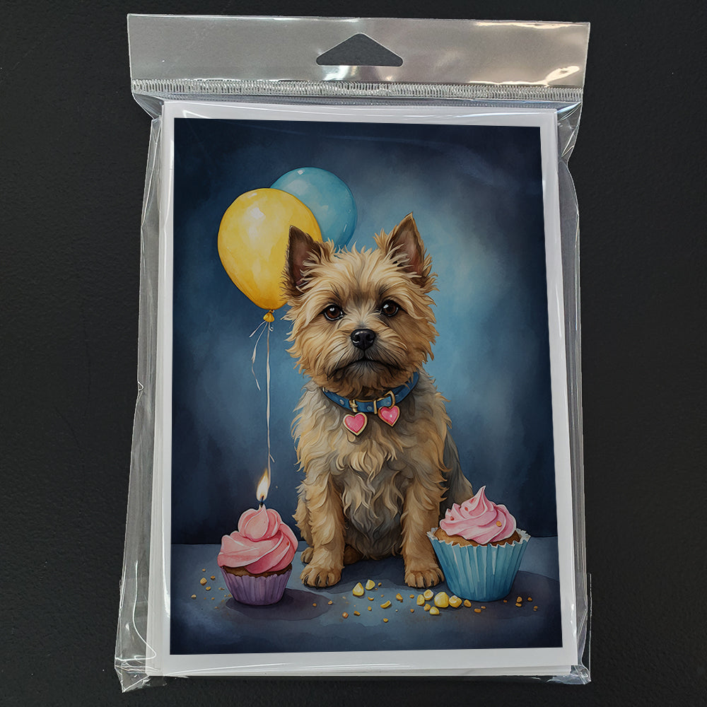 Cairn Terrier Happy Birthday Greeting Cards Pack of 8 Blank Cards with Envelopes Whimsical A7 Size 5x7