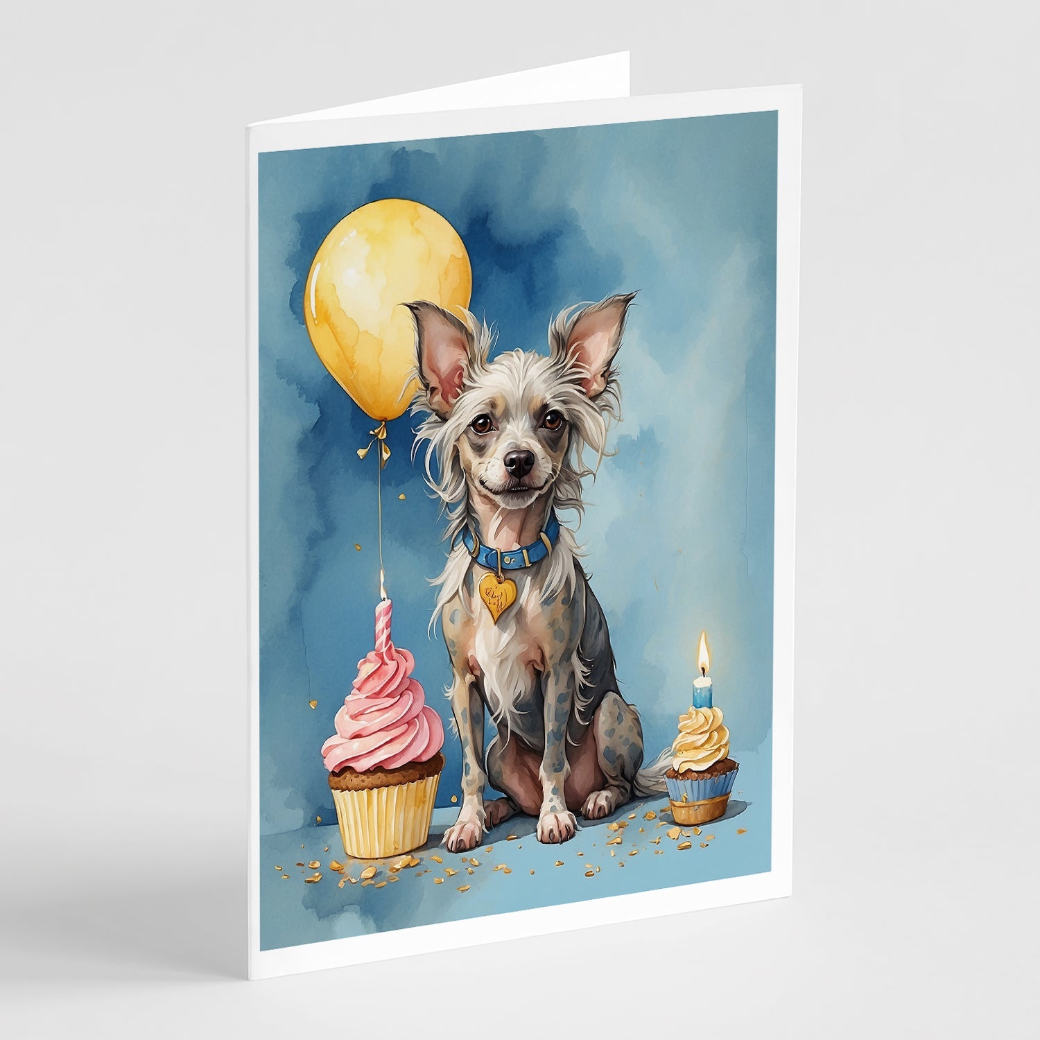 Chinese Crested Happy Birthday Greeting Cards Pack of 8 Blank Cards with Envelopes Whimsical A7 Size 5x7