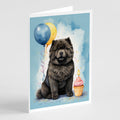 Black Chow Chow Happy Birthday Greeting Cards Pack of 8 Blank Cards with Envelopes Whimsical A7 Size 5x7