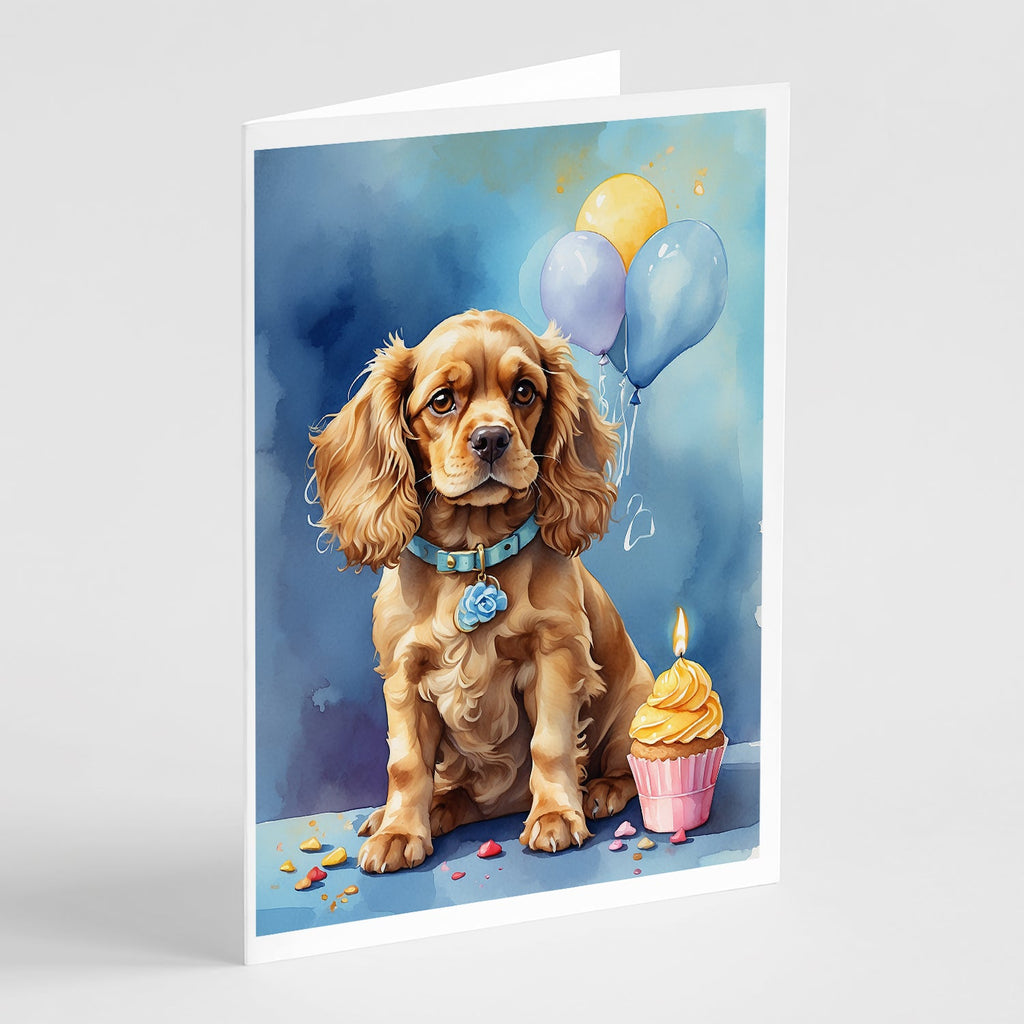 Cocker Spaniel Happy Birthday Greeting Cards Pack of 8 Blank Cards with Envelopes Whimsical A7 Size 5x7
