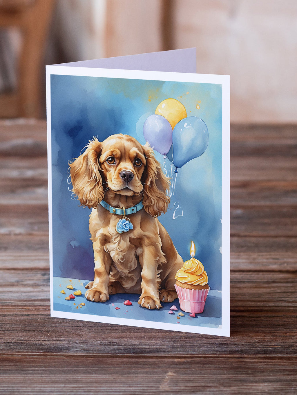 Cocker Spaniel Happy Birthday Greeting Cards Pack of 8 Blank Cards with Envelopes Whimsical A7 Size 5x7