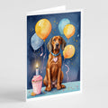 Redbone Coonhound Happy Birthday Greeting Cards Pack of 8 Blank Cards with Envelopes Whimsical A7 Size 5x7