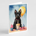Scottish Terrier Happy Birthday Greeting Cards Pack of 8 Blank Cards with Envelopes Whimsical A7 Size 5x7