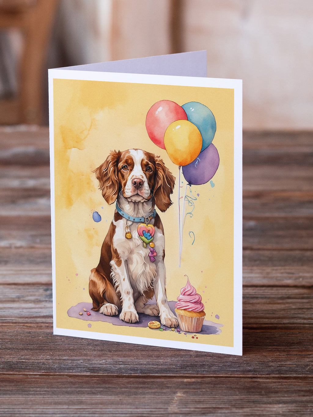 Welsh Springer Spaniel Happy Birthday Greeting Cards Pack of 8 Blank Cards with Envelopes Whimsical A7 Size 5x7