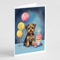Yorkipoo Happy Birthday Greeting Cards Pack of 8 Blank Cards with Envelopes Whimsical A7 Size 5x7