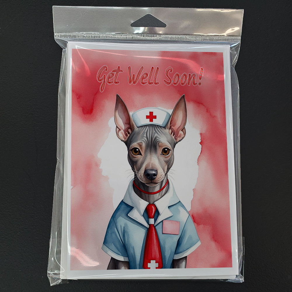 American Hairless Terrier Get Well Soon Greeting Cards Pack of 8 Blank Cards with Envelopes Whimsical A7 Size 5x7