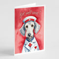 Bedlington Terrier Get Well Soon Greeting Cards Pack of 8 Blank Cards with Envelopes Whimsical A7 Size 5x7