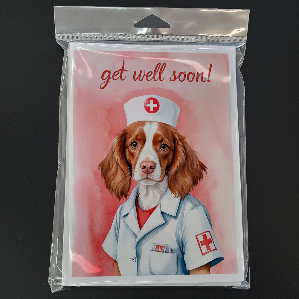 Brittany Get Well Soon Greeting Cards Pack of 8 Blank Cards with Envelopes Whimsical A7 Size 5x7