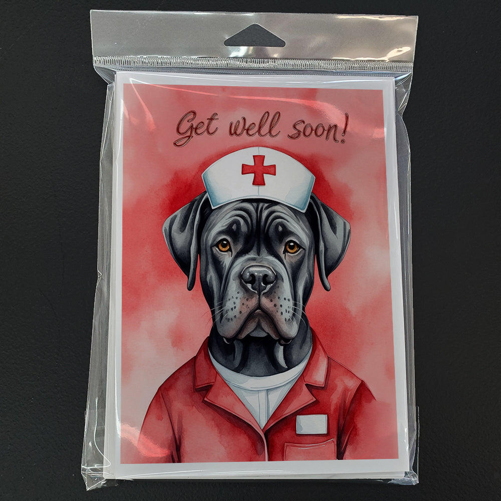 Cane Corso Get Well Soon Greeting Cards Pack of 8 Blank Cards with Envelopes Whimsical A7 Size 5x7