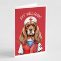 Cocker Spaniel Get Well Soon Greeting Cards Pack of 8 Blank Cards with Envelopes Whimsical A7 Size 5x7