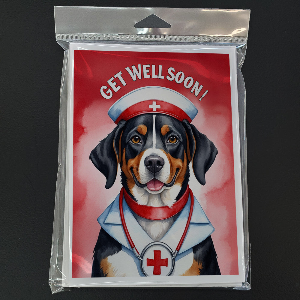 Entlebucher Mountain Dog Get Well Soon Greeting Cards Pack of 8 Blank Cards with Envelopes Whimsical A7 Size 5x7