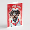 German Wirehaired Pointer Get Well Soon Greeting Cards Pack of 8 Blank Cards with Envelopes Whimsical A7 Size 5x7