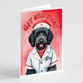 Labradoodle Get Well Soon Greeting Cards Pack of 8 Blank Cards with Envelopes Whimsical A7 Size 5x7