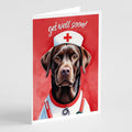 Chocolate Labrador Retriever Get Well Soon Greeting Cards Pack of 8 Blank Cards with Envelopes Whimsical A7 Size 5x7