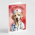 Yellow Labrador Retriever Get Well Soon Greeting Cards Pack of 8 Blank Cards with Envelopes Whimsical A7 Size 5x7