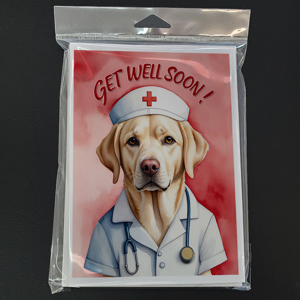 Yellow Labrador Retriever Get Well Soon Greeting Cards Pack of 8 Blank Cards with Envelopes Whimsical A7 Size 5x7