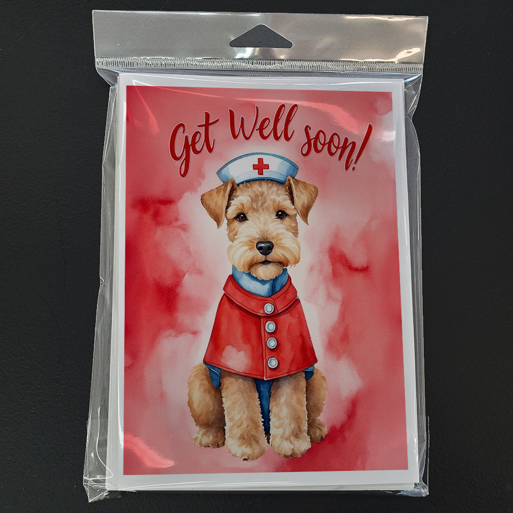 Lakeland Terrier Get Well Soon Greeting Cards Pack of 8 Blank Cards with Envelopes Whimsical A7 Size 5x7