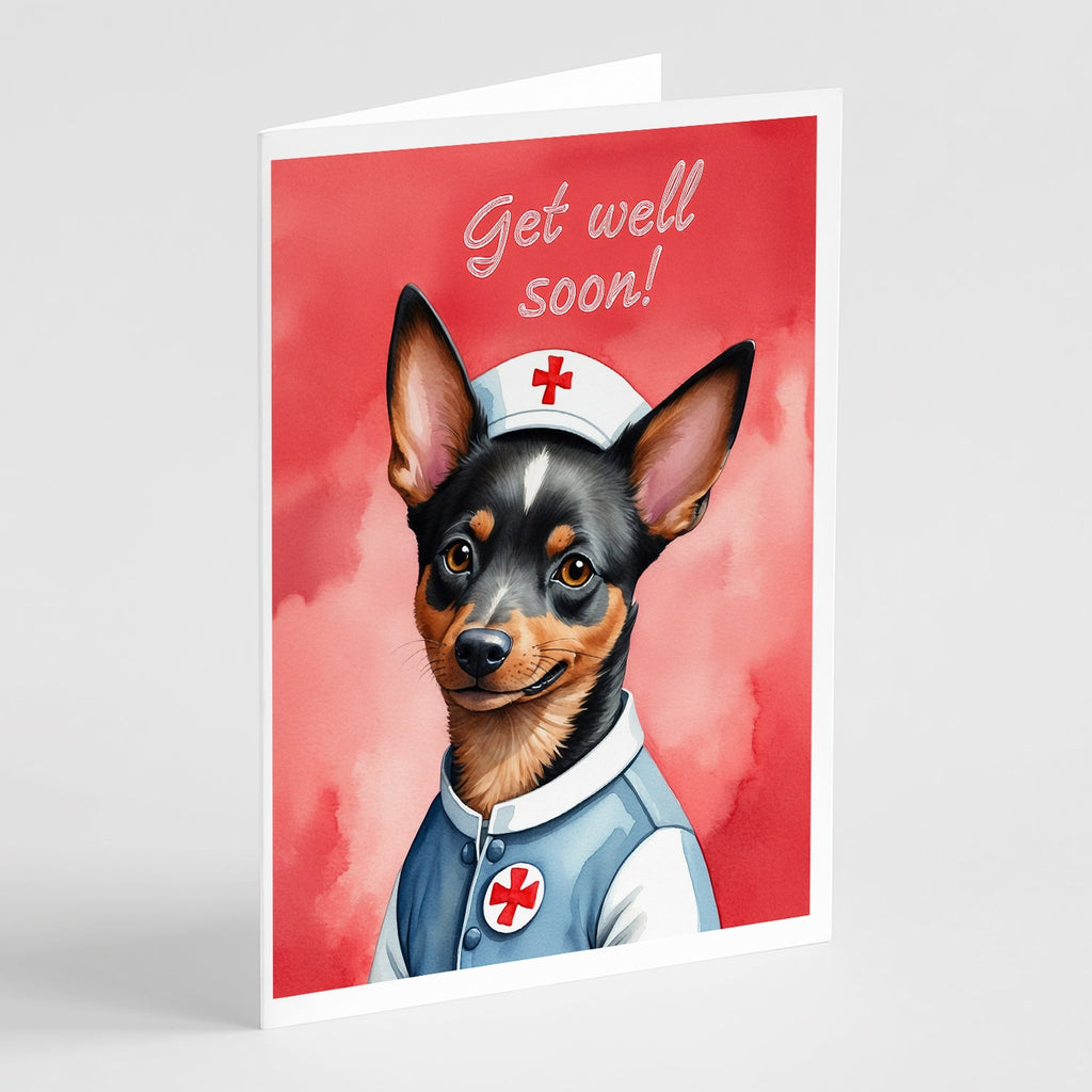Lancashire Heeler Get Well Soon Greeting Cards Pack of 8 Blank Cards with Envelopes Whimsical A7 Size 5x7