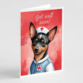 Lancashire Heeler Get Well Soon Greeting Cards Pack of 8 Blank Cards with Envelopes Whimsical A7 Size 5x7